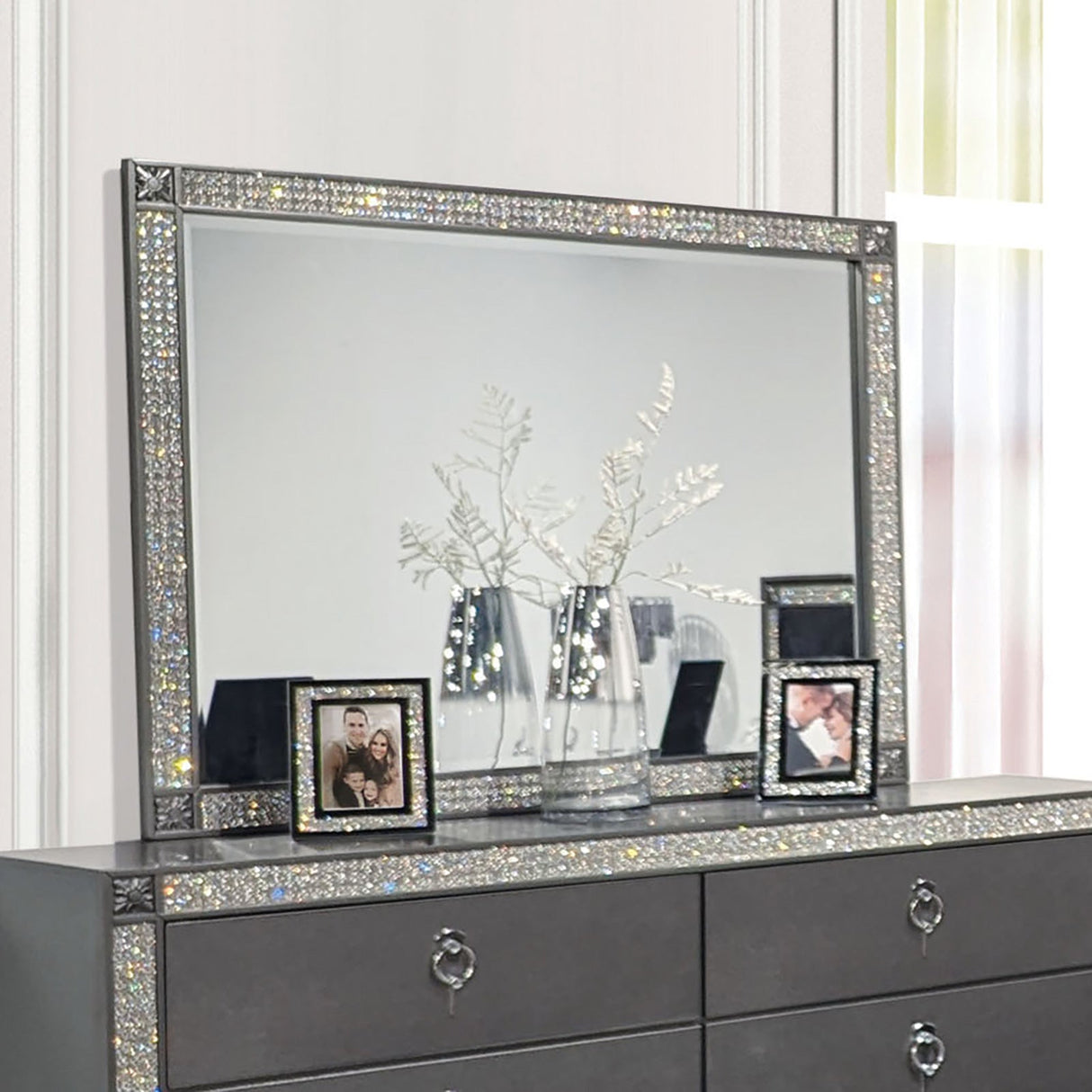 Lyanne Gray Mirror from Furniture of America - Luna Furniture