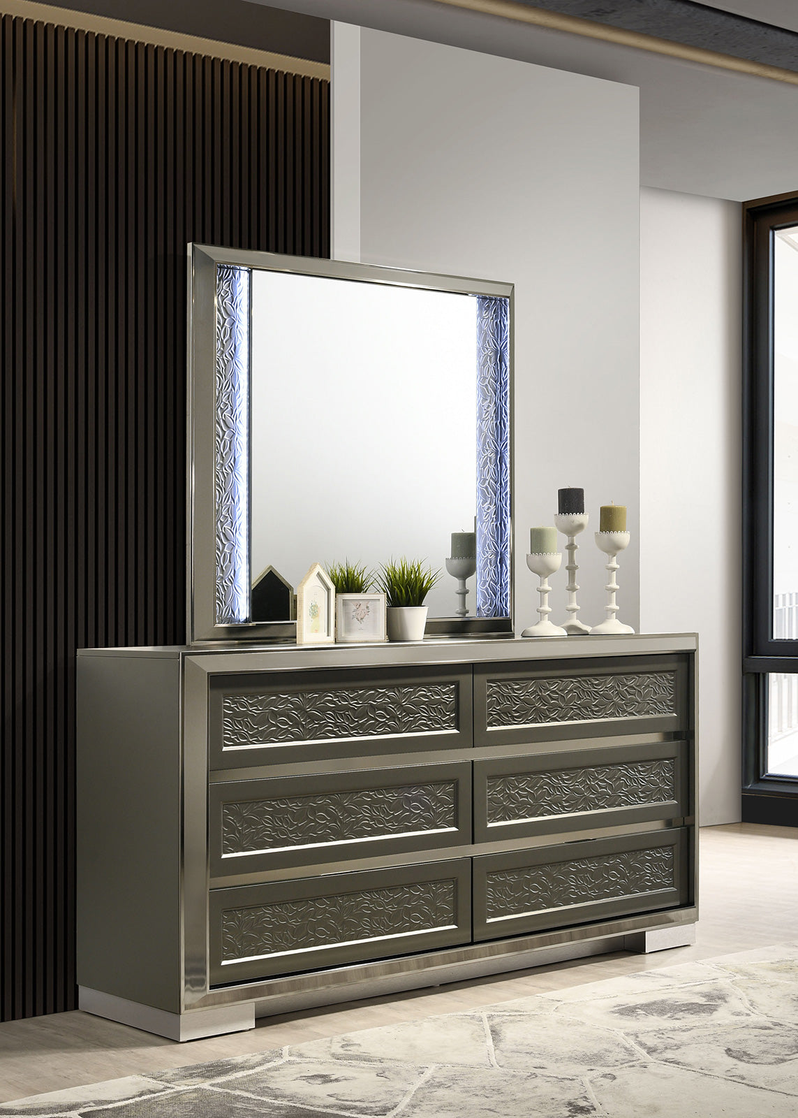 Leyland Dark Gray Dresser from Furniture of America - Luna Furniture