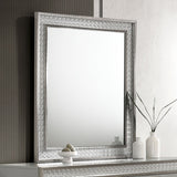 Cassiopeia Metallic Gray Rect Mirror from Furniture of America - Luna Furniture