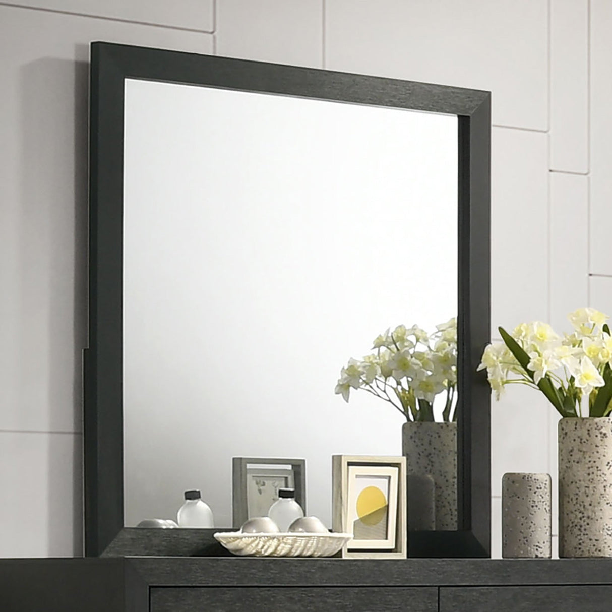 Latimer Black Mirror from Furniture of America - Luna Furniture