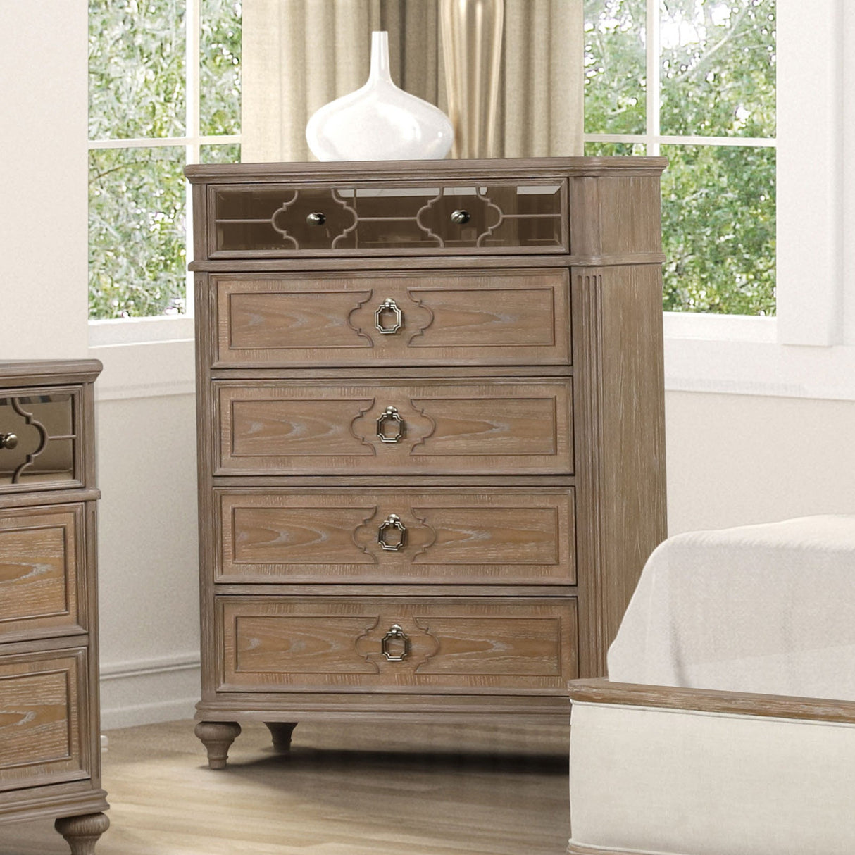 Lyris Rustic Oak Chest from Furniture of America - Luna Furniture