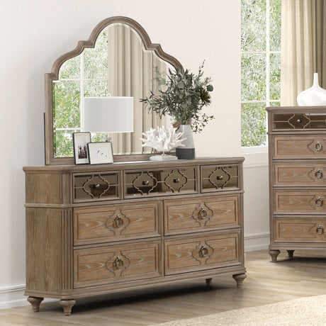 Lyris Rustic Oak Dresser from Furniture of America - Luna Furniture