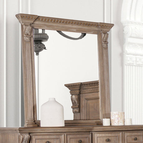 Seven Oaks Weathered Oak Mirror from Furniture of America - Luna Furniture