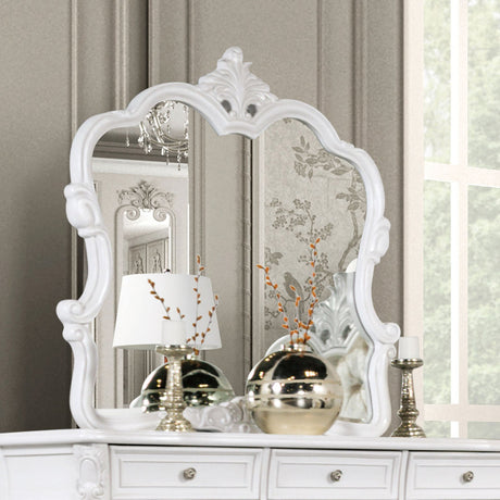 Valentini White Mirror from Furniture of America - Luna Furniture