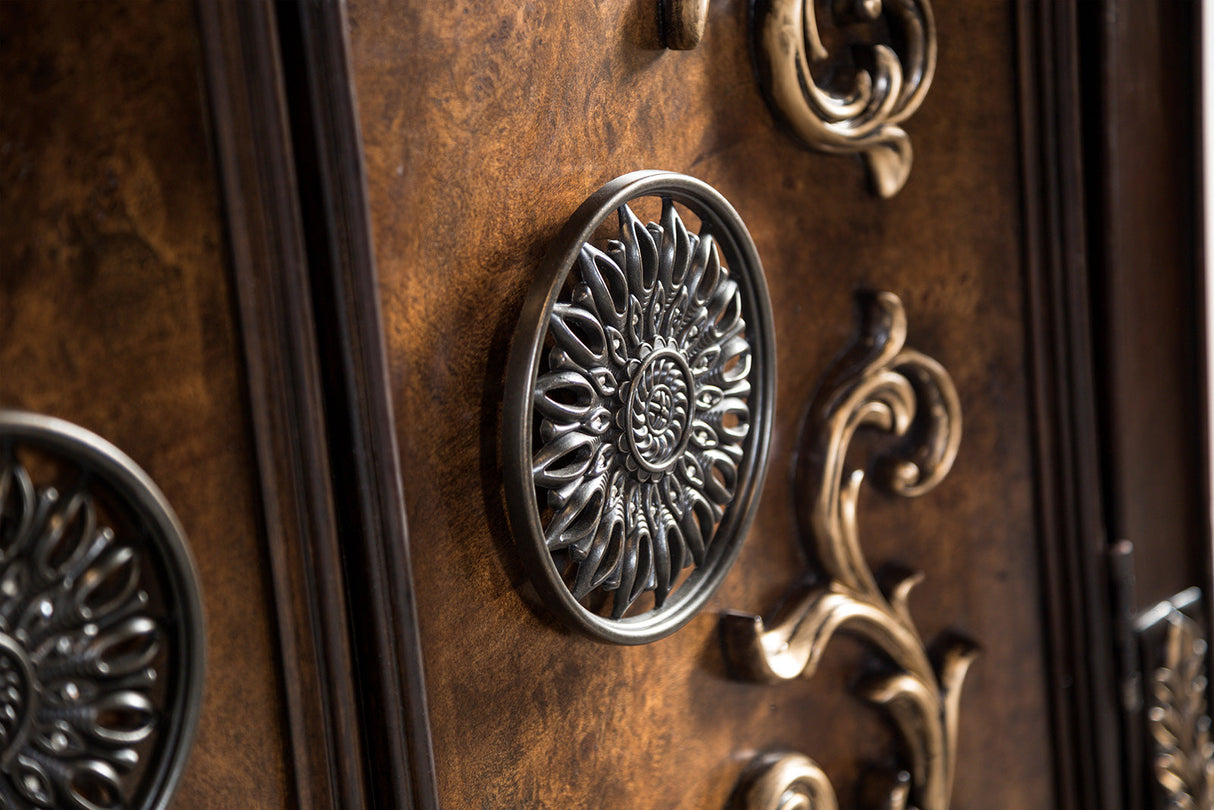 Aquilina Dark Cherry/Oak Dresser from Furniture of America - Luna Furniture