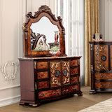 Aquilina Dark Cherry/Oak Dresser from Furniture of America - Luna Furniture