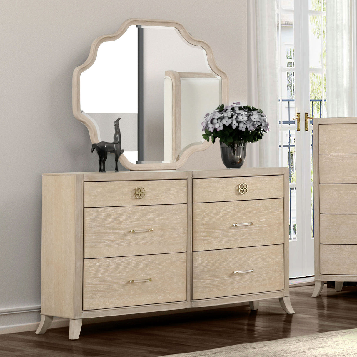 Candra Natural Oak Mirror from Furniture of America - Luna Furniture