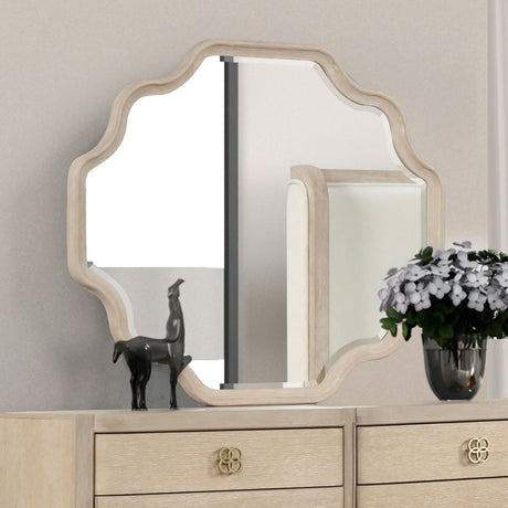 Candra Natural Oak Mirror from Furniture of America - Luna Furniture