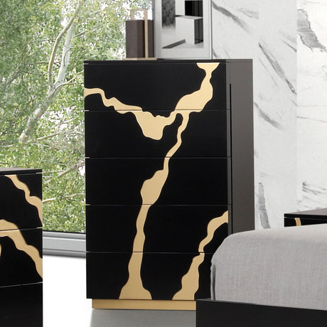 Goldsberg Black/Gold Chest from Furniture of America - Luna Furniture