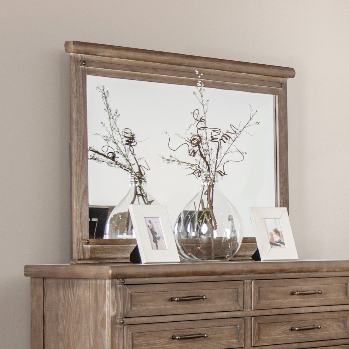 Merthyr Brown Mirror from Furniture of America - Luna Furniture