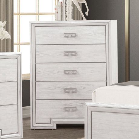 Basilone Rustic White Chest from Furniture of America - Luna Furniture