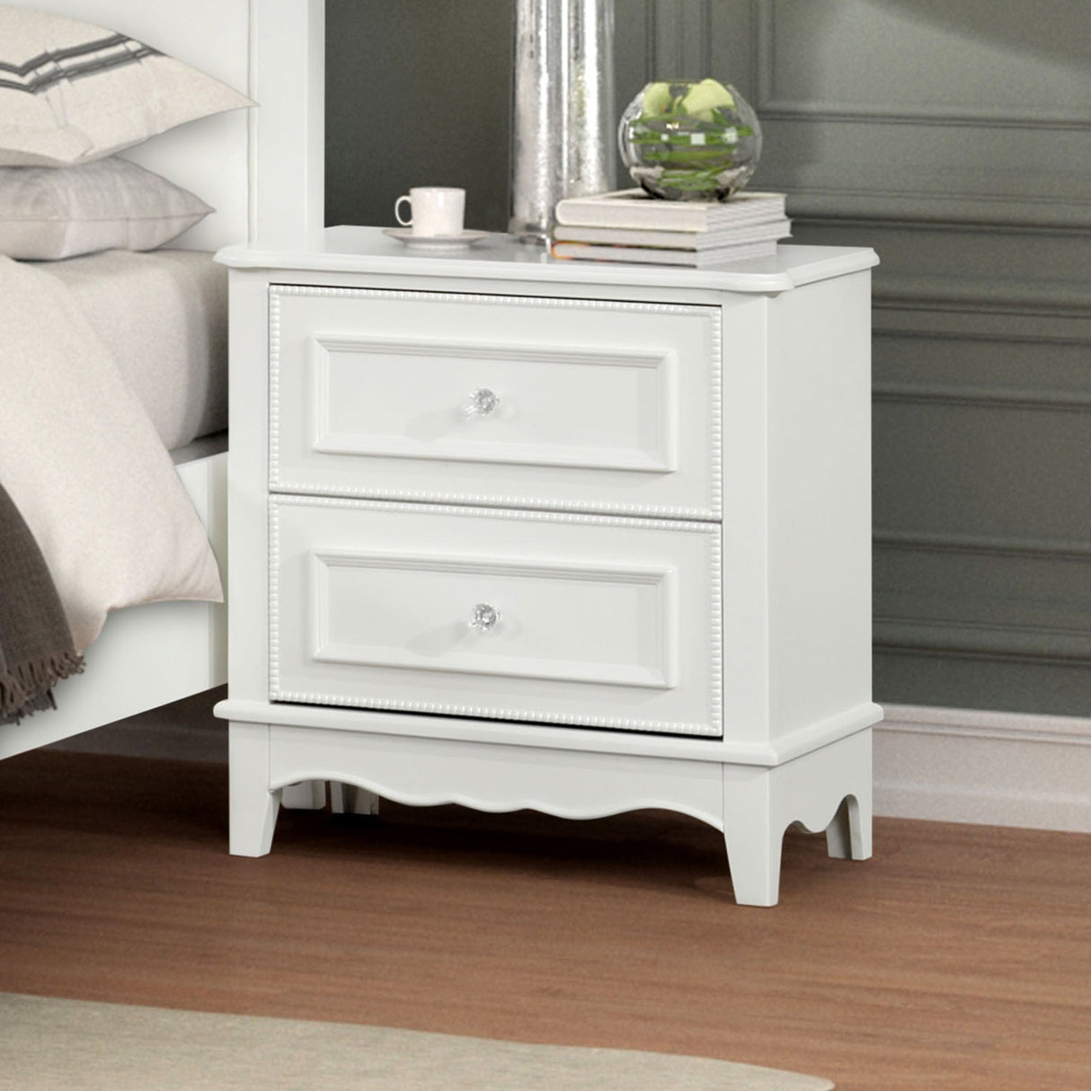 Naucalpan White Nightstand from Furniture of America - Luna Furniture