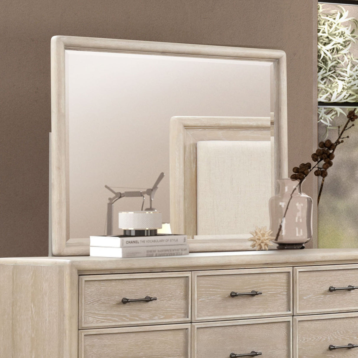 Midhurst Oak Mirror from Furniture of America - Luna Furniture