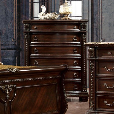 Fromberg Brown Cherry Chest from Furniture of America - Luna Furniture