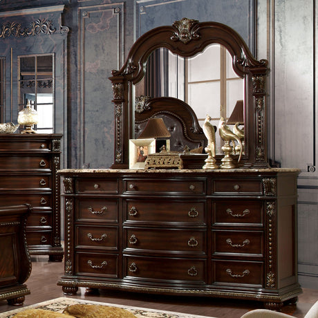 Fromberg Brown Cherry Dresser from Furniture of America - Luna Furniture