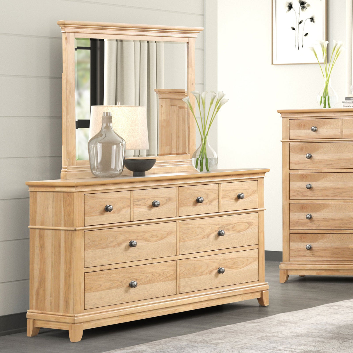 McHenry Natural Oak Dresser from Furniture of America - Luna Furniture