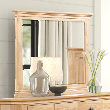 McHenry Natural Oak Mirror from Furniture of America - Luna Furniture