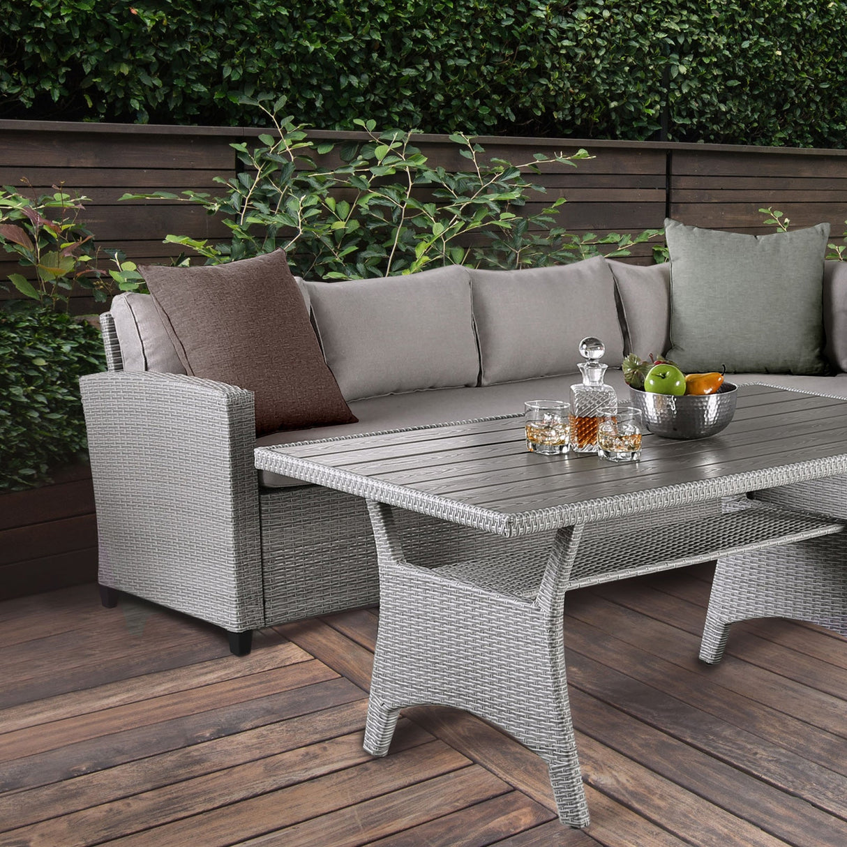 Shonda Gray 3 PC. Patio Dining Set from Furniture of America - Luna Furniture