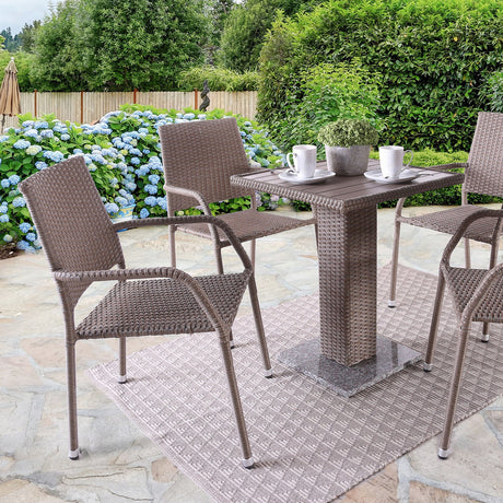 Aminta Natural Patio Bistro Set from Furniture of America - Luna Furniture