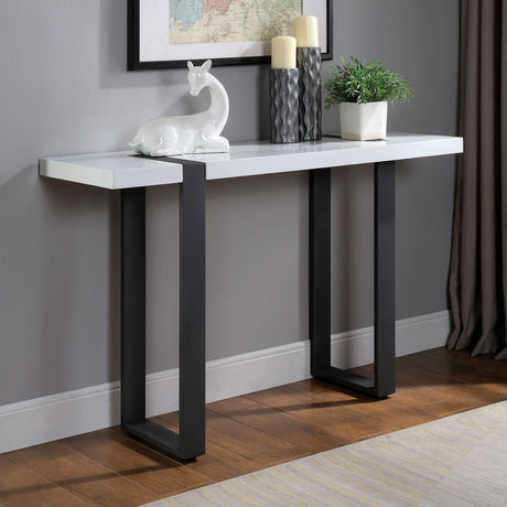 Eimear White/Black Sofa Table from Furniture of America - Luna Furniture