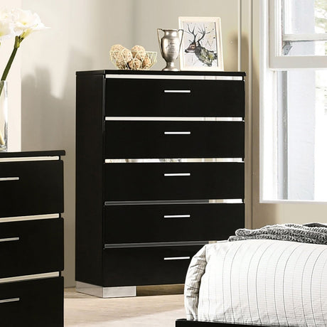 Carlie Black Chest from Furniture of America - Luna Furniture