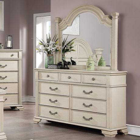 Pamphilos Antique White Dresser from Furniture of America - Luna Furniture