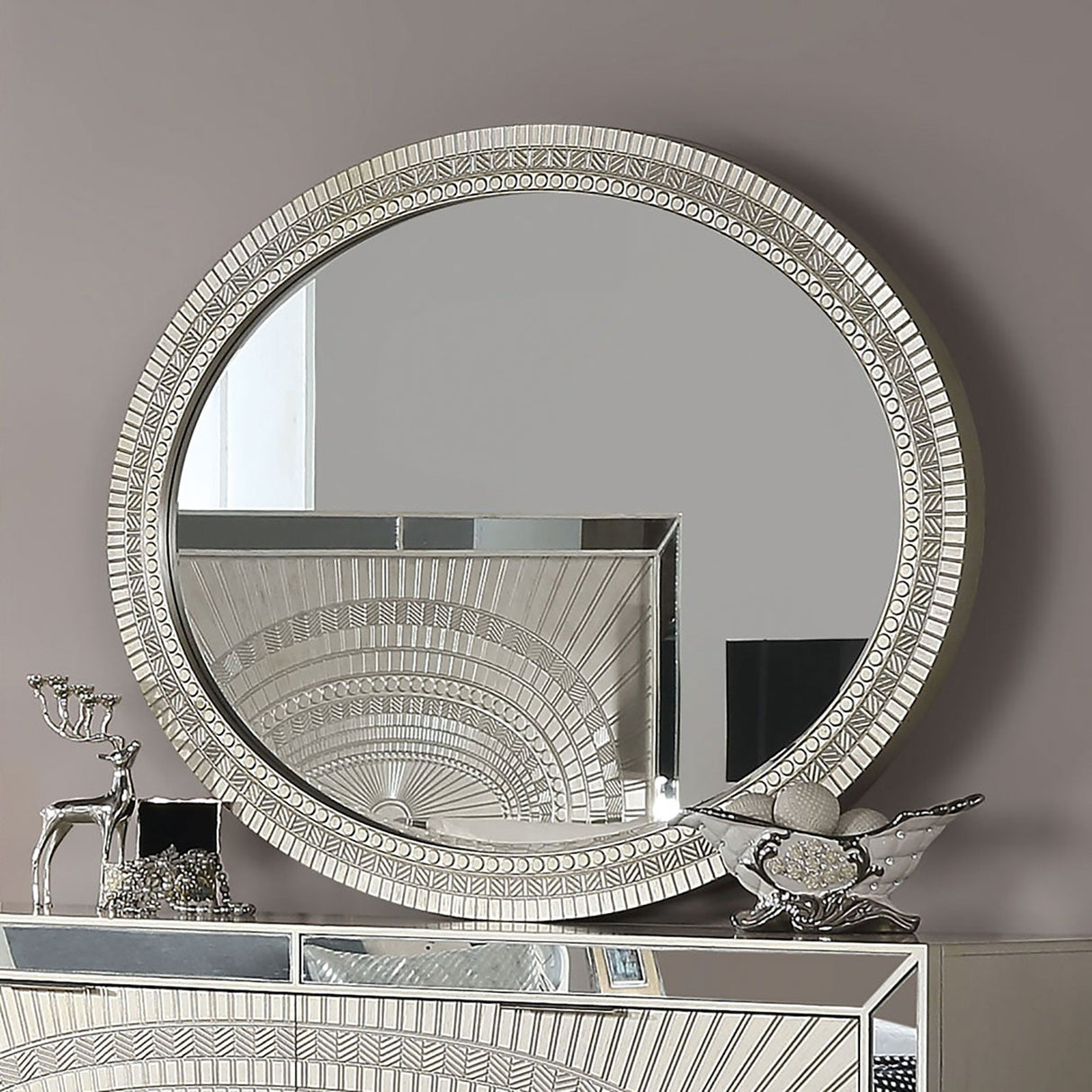 Valletta Champagne Mirror from Furniture of America - Luna Furniture