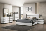 Birsfelden White/Metallic Gray Queen Bed from Furniture of America - Luna Furniture