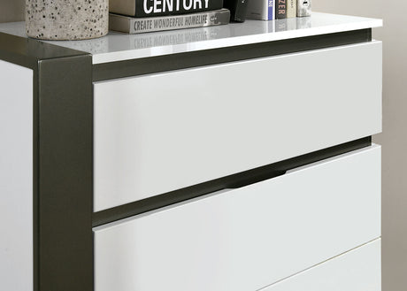 Birsfelden White/Metallic Gray Chest from Furniture of America - Luna Furniture