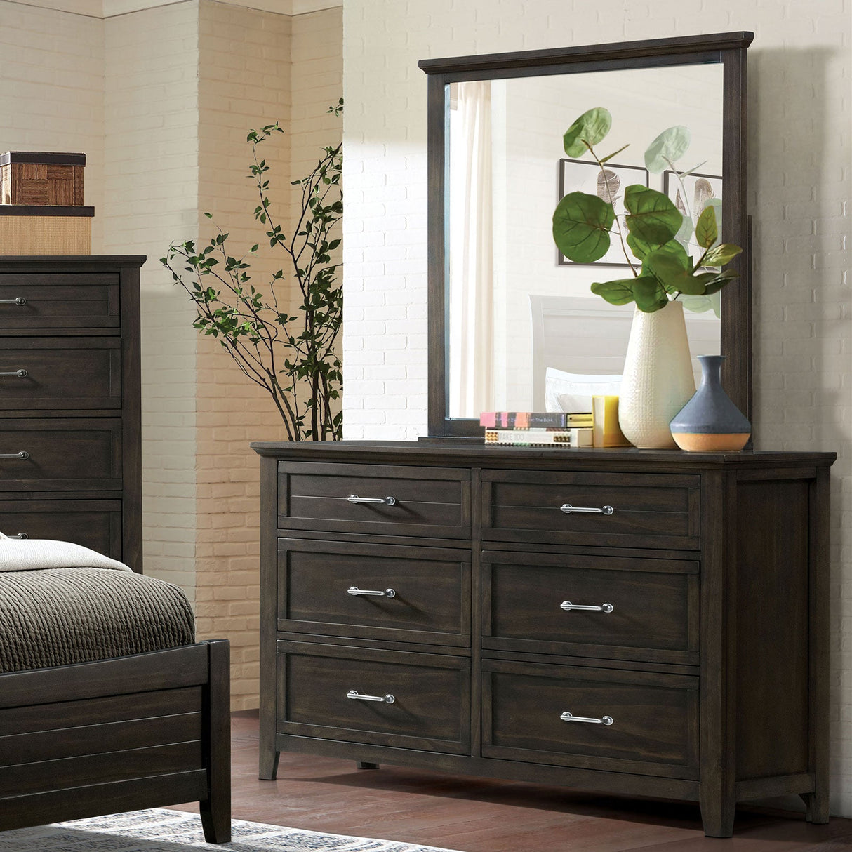 Alaina Walnut Dresser from Furniture of America - Luna Furniture