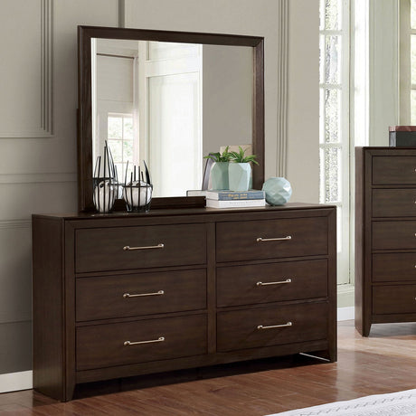 Jamie Walnut Dresser from Furniture of America - Luna Furniture