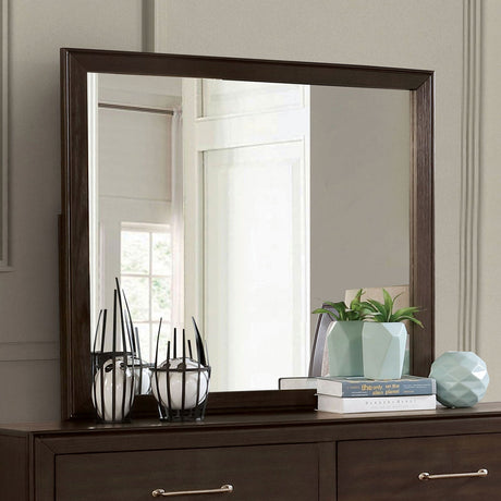 Jamie Walnut Mirror from Furniture of America - Luna Furniture