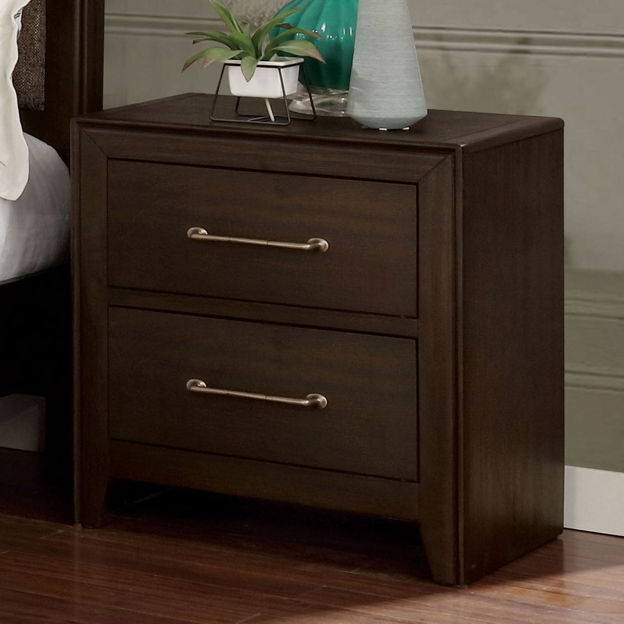 Jamie Walnut Night Stand from Furniture of America - Luna Furniture