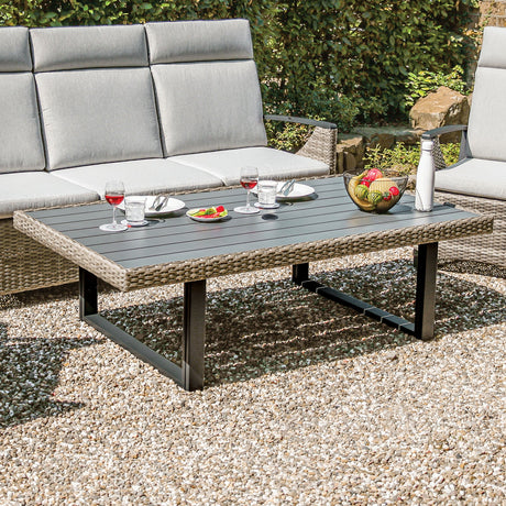 Antigua Gun Metal/Brown/Gray Height-Adjustable Table from Furniture of America - Luna Furniture