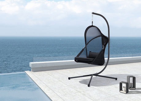 Crush Black Swing Chair from Furniture of America - Luna Furniture