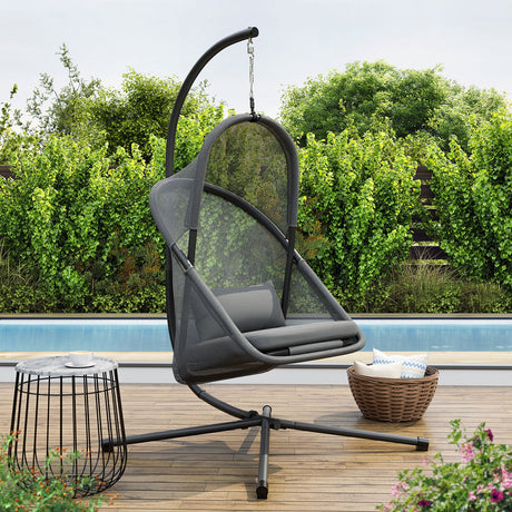 Crush Dark Gray Swing Chair from Furniture of America - Luna Furniture