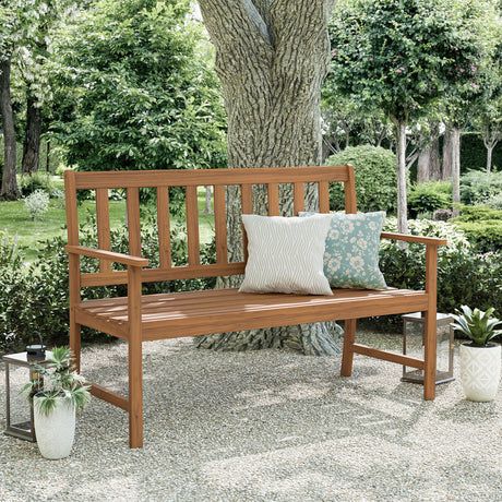 Borkum Natural Garden Bench from Furniture of America - Luna Furniture