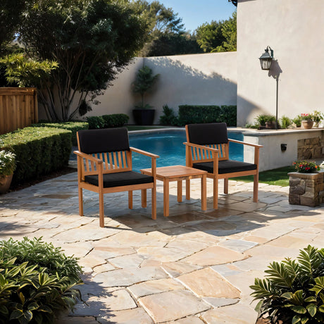 Noto Natural/Black 3 Pc. Patio Set from Furniture of America - Luna Furniture