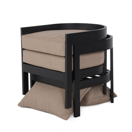 Lotus Black/Light Brown 3-PC Patio Set from Furniture of America - Luna Furniture