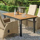 Mackay Gun Metal/Natural Patio Dining Table from Furniture of America - Luna Furniture