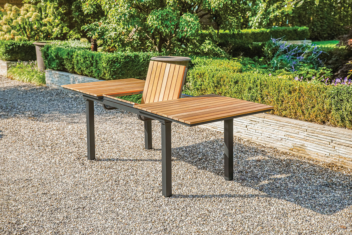 Mackay Gun Metal/Natural Patio Dining Table from Furniture of America - Luna Furniture