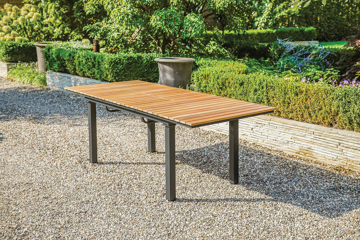 Mackay Gun Metal/Natural Patio Dining Table from Furniture of America - Luna Furniture