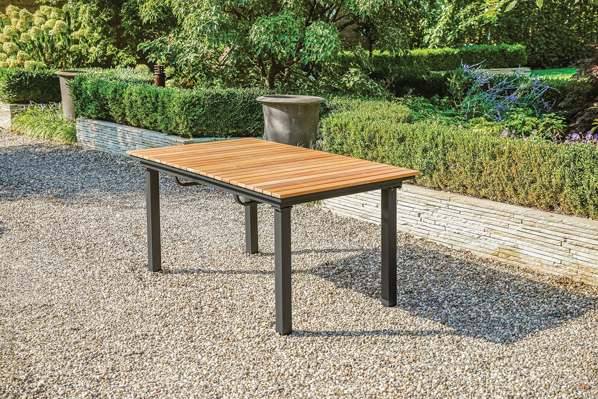 Mackay Gun Metal/Natural Patio Dining Table from Furniture of America - Luna Furniture