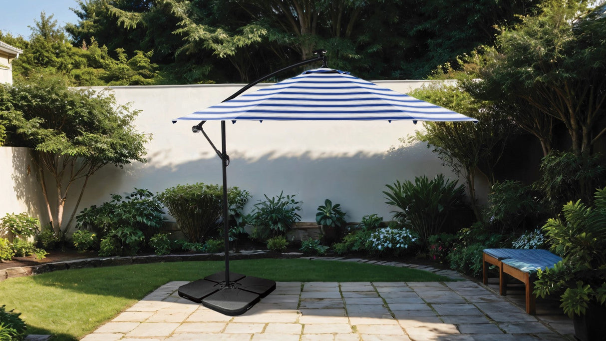 Glam Blue/White/Black Cantilever Umbrella from Furniture of America - Luna Furniture