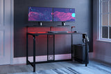 Lynxtyn Black Home Office Desk and Chair -  Ashley - Luna Furniture