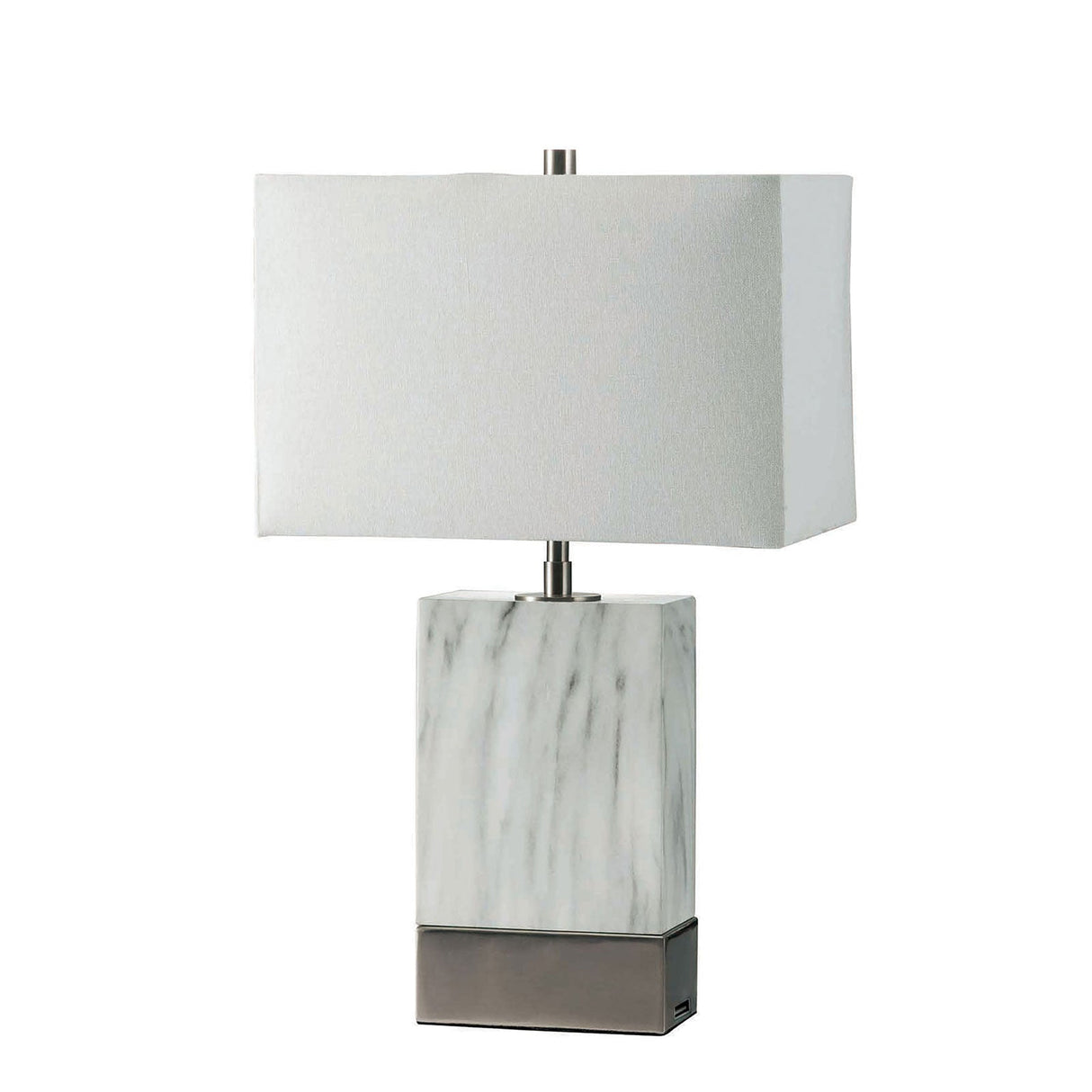 Faith White/Silver Table Lamp from Furniture of America - Luna Furniture