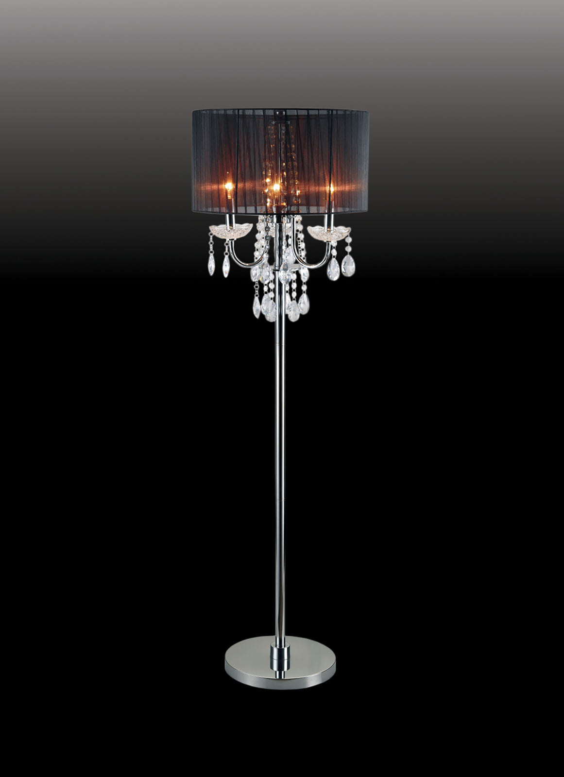 Jada Chrome/Black Floor Lamp from Furniture of America - Luna Furniture