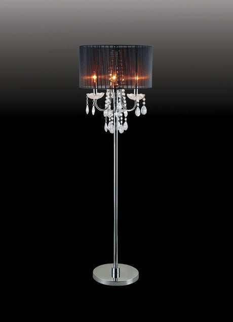 Jada Chrome/Black Floor Lamp from Furniture of America - Luna Furniture