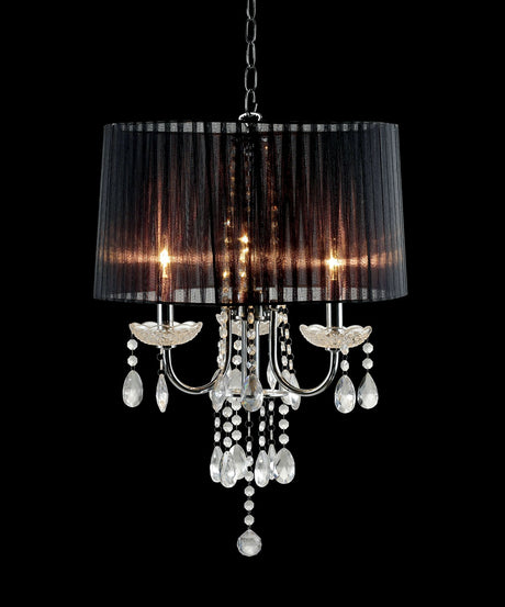 Jada Chrome/Black Ceiling Lamp from Furniture of America - Luna Furniture