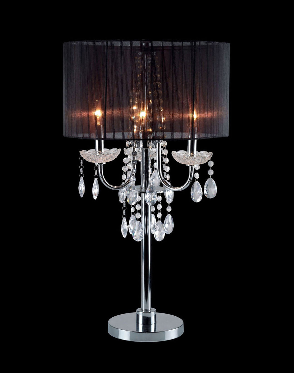 Jada Chrome/Black Table Lamp from Furniture of America - Luna Furniture